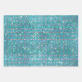 Girly Aqua Blue Glitzy Sparkle Inpakpapier Vel (Voorkant)
