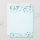 Girly Aqua Blue Silver Glitter Graduation Party Kaart (Achterkant)