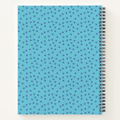 Girly Aqua Blue Stippen Pattern Monogram Notitieboek (Achterkant)