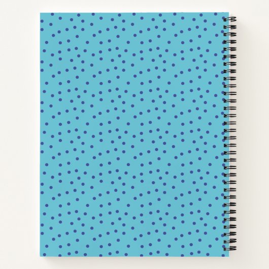 Girly Aqua Blue Stippen Pattern Monogram Notitieboek (Achterkant)