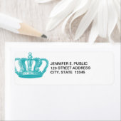 Girly Aqua Blue Vintage Crown Etiket (Insitu)