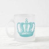 Girly Aqua Blue Vintage Crown Matglas Koffiemok (Links)