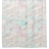 Girly Aqua Blush Pink Gold Leopard Print Douchegordijn (Voorkant)