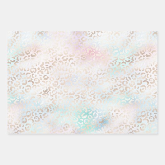 Girly Aqua Blush Pink Gold Leopard Print Inpakpapier Vel (Voorkant)