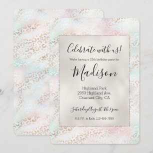 Girly Aqua Blush Pink Gold Leopard Print Kaart