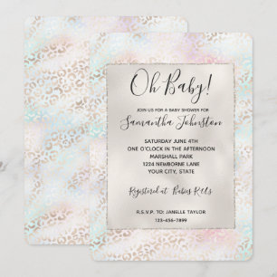 Girly Aqua Blush Pink Gold Leopard Print Kaart
