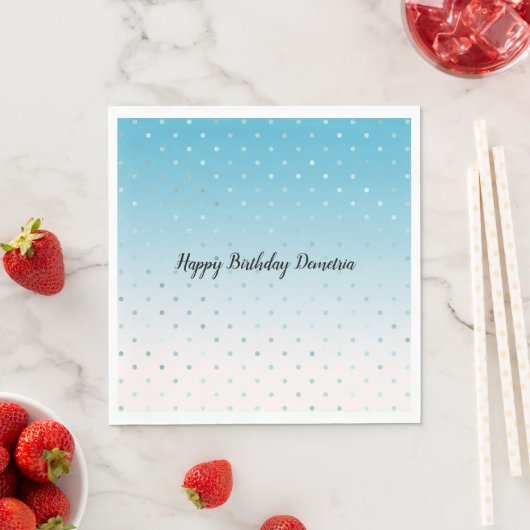 Girly Aqua Glam Dots Servet (Insitu)