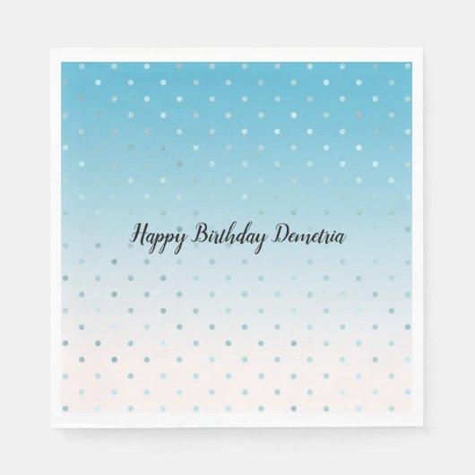 Girly Aqua Glam Dots             Servet (Voorkant)