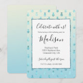 Girly Aqua Glam Tropische Ananas Ombre Kaart (Voorkant / Achterkant)