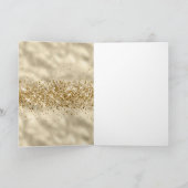 Girly Aqua Gold Confetti Glitter Unicorn Kaart (Binnen)