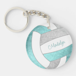 girly aqua gray keepomwille volleyball giften sleutelhanger