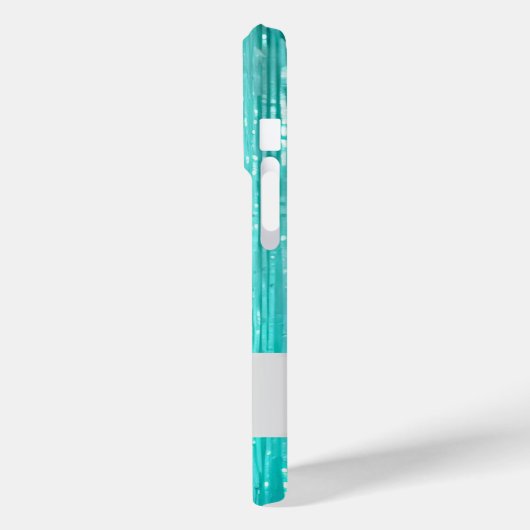 Girly Aqua Mint Glam Glitzy Tinsel Stripes Case-Mate iPhone Case (Achterkant / Links)