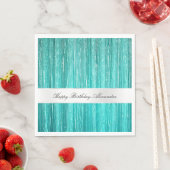 Girly Aqua Mint Glam Glitzy Tinsel Stripes Servet (Insitu)