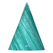 Girly Aqua Mint Glam Tinsel Stripes Feesthoedjes (Links)