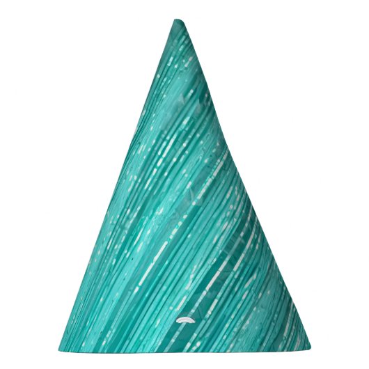 Girly Aqua Mint Glam Tinsel Stripes Feesthoedjes (Rechts)