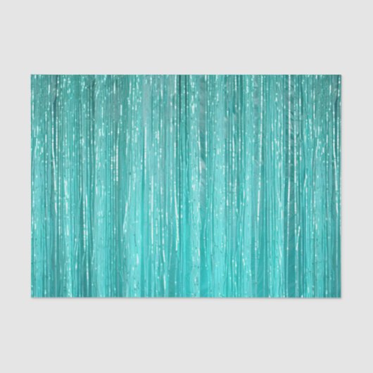 Girly Aqua Mint Glam Tinsel Stripes Tissuepapier (Voorkant)