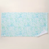 Girly Aqua Mint Waterverf White Leopard Print Strandlaken (Voorkant)