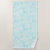 Girly Aqua Mint Waterverf White Leopard Print Strandlaken (Voorkant)