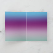 Girly Aqua Paars Mint Pink Glitter ombre Unicorn Kaart (Binnen)