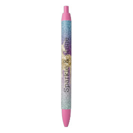 Girly Aqua Paars Mint Pink Glitter ombre Unicorn Zwarte Inkt Pen