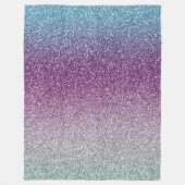 Girly Aqua Paarse Mint Pink Glitter ombre Fleece Deken (Voorkant)
