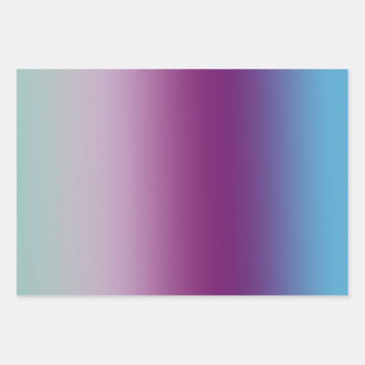 Girly Aqua Paarse Mint Pink Glitter ombre Inpakpapier Vel (Voorkant 2)