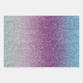 Girly Aqua Paarse Mint Pink Glitter ombre Inpakpapier Vel (Voorkant)