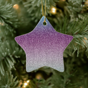 Girly Aqua Paarse Mint Pink Glitter ombre Keramisch Ornament