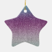 Girly Aqua Paarse Mint Pink Glitter ombre Keramisch Ornament (Voorkant)