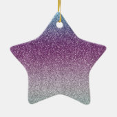 Girly Aqua Paarse Mint Pink Glitter ombre Keramisch Ornament (Achterkant)
