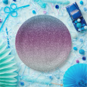 Girly Aqua Paarse Mint Pink Glitter ombre Papieren Bordje (Feest)