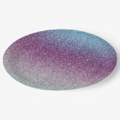 Girly Aqua Paarse Mint Pink Glitter ombre Papieren Bordje (Gekanteld)