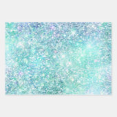 Girly Aqua Peach Gold Paars Mint Mermaid Glitter Inpakpapier Vel (Voorkant 3)