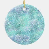 Girly Aqua Peach Gold Paars Mint Mermaid Glitter Keramisch Ornament (Achterkant)