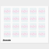 Girly Aqua & Pink Polka Dot Pattern Cute Stickers (Vel)