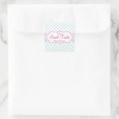 Girly Aqua & Pink Polka Dot Pattern Cute Stickers (Tas)