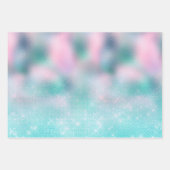 Girly Aqua Silver Glitter Sparkle Mermaid Inpakpapier Vel (Voorkant 2)