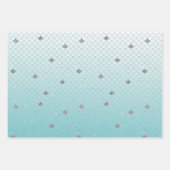 Girly Aqua Silver Glitter Sparkle Mermaid Inpakpapier Vel (Voorkant)