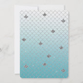 Girly Aqua Silver Glitter Sparkle Mermaid Kaart (Achterkant)