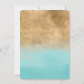 Girly Aqua Waterverf Gouden Glitter Kaart (Achterkant)