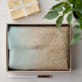 Girly Aqua Waterverf Gouden Glitter Tissuepapier (Geschenk)