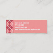 Girly Argyle Senior Afbeeldingen Senior profiel ka Mini Visitekaartje (Achterkant)