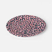 Girly Artsy Pink Blue Leopard Animal Print Papieren Bordje (Gekanteld)
