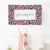 Girly Artsy Pink Blue Leopard Animal Print Spandoek (Insitu)