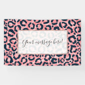 Girly Artsy Pink Blue Leopard Animal Print Spandoek (Horizontaal)
