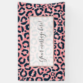Girly Artsy Pink Blue Leopard Animal Print Spandoek (Verticaal)
