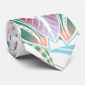 Girly Artsy Pink Paars Green Floral Leaf Collage Stropdas (Opgerold)