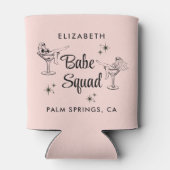 Girly Babe Squad Roze vrijgezellenfeest Blikjeskoeler (Achterkant)