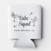 Girly Babe Squad Witte Bachelorette-feestje Blikjeskoeler (Achterkant)