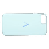 Girly Baby Blue iPhone 7 Hoesje met Monogram (Achterkant (Horizontaal))